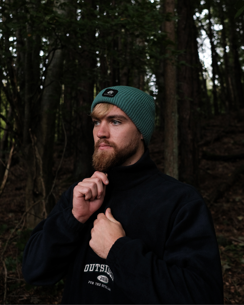 Ivy ribbed beanie hat, bold knitted winter cap, unisex cuffed knit hat.