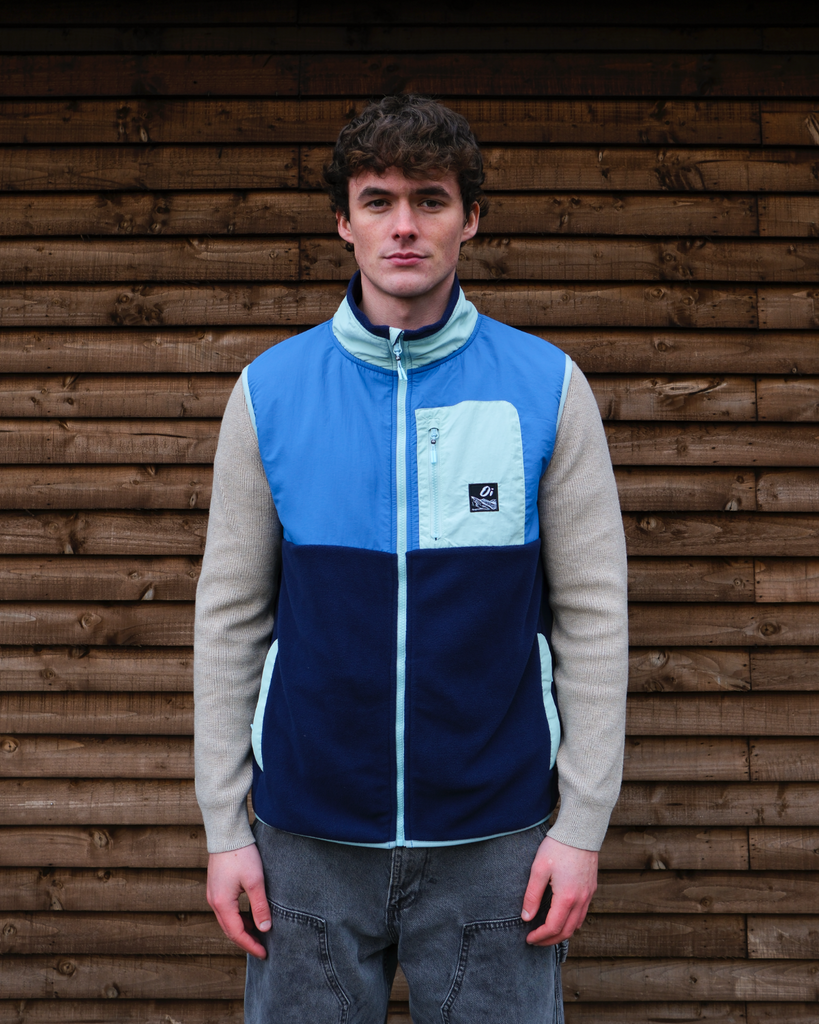 Atlantic Wave Blue Fleece Gilet