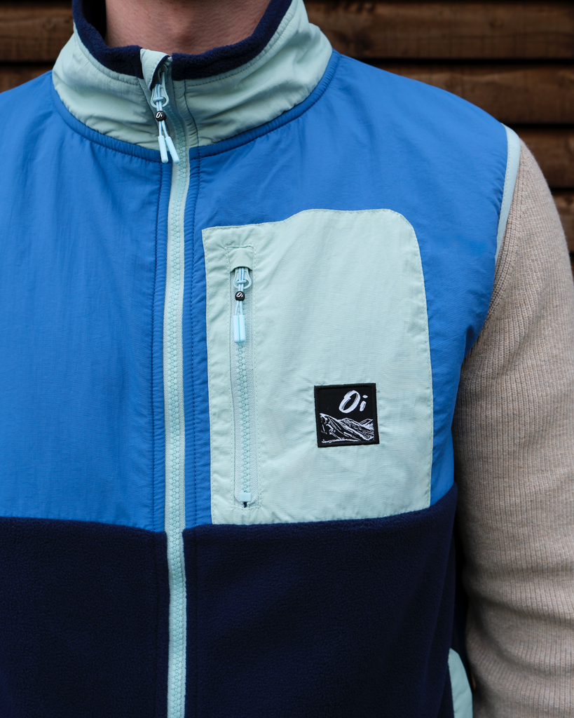 Atlantic Wave Blue Fleece Gilet
