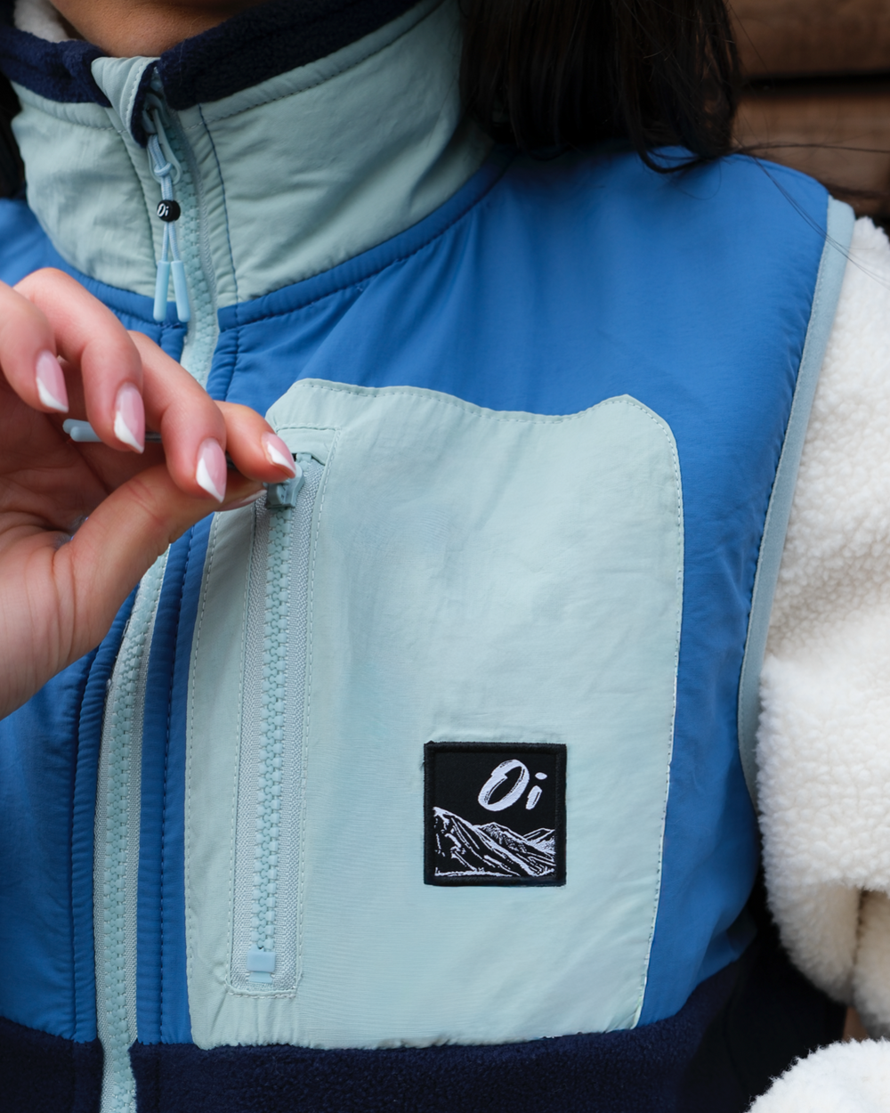 Atlantic Wave Blue Fleece Gilet