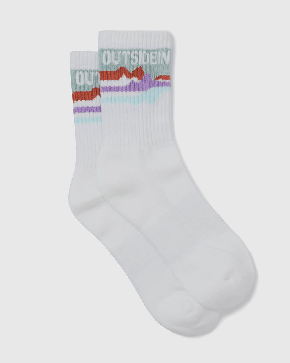 OutsideIn Abstract Purple Haze Sage Crew Socks
