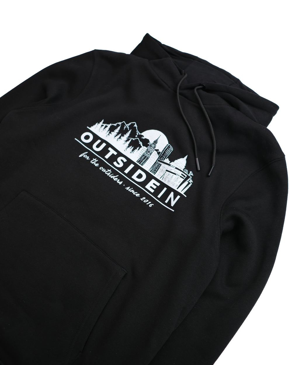OutsideIn Black hoodie with Horizon chest graphic
