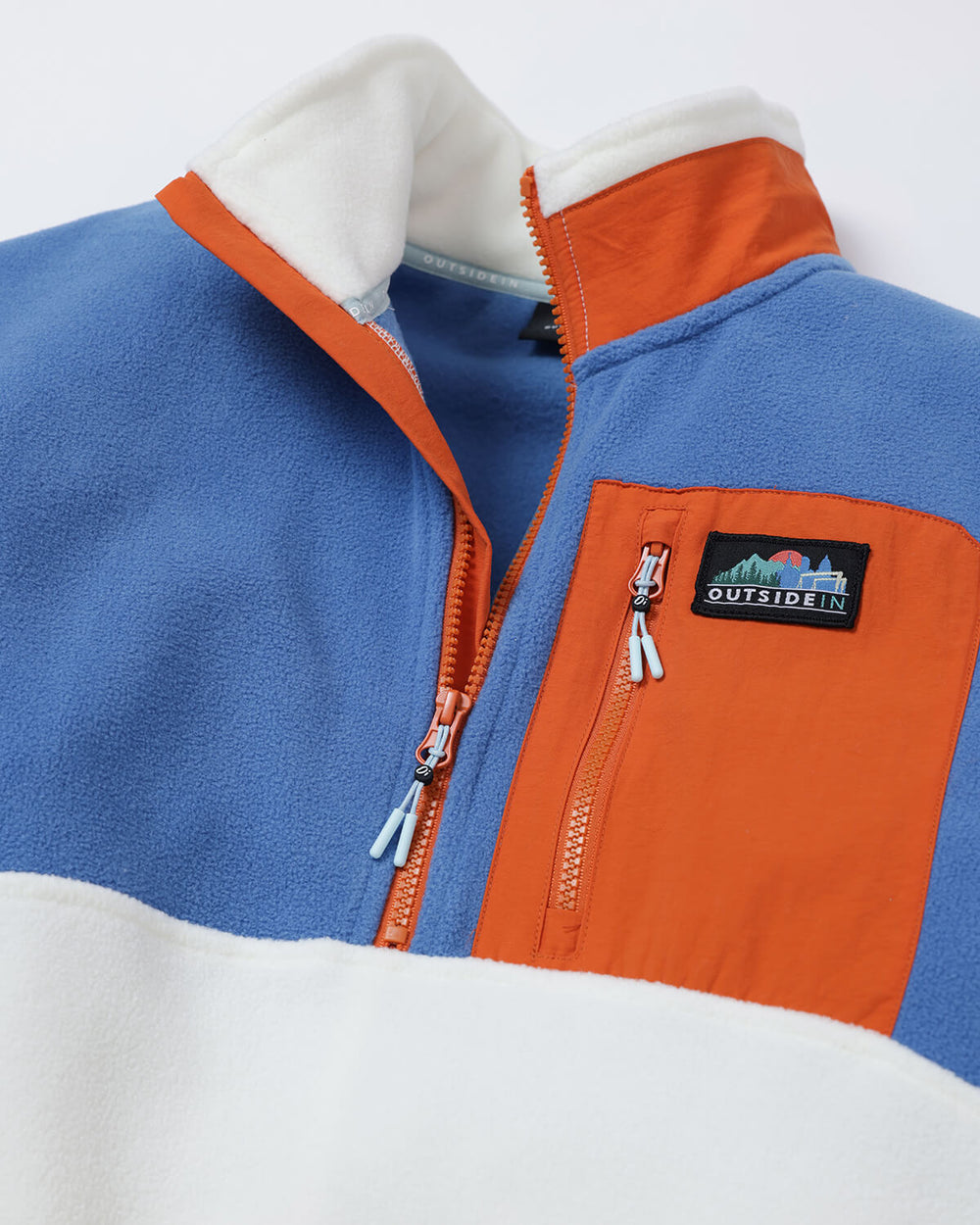 Blue & Orange Signature Pocket Fleece Close