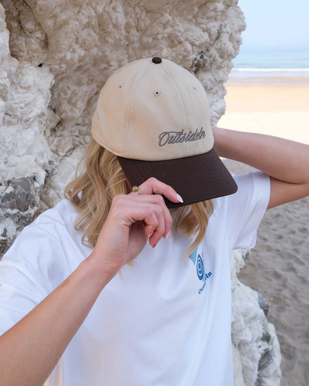 Oi Driftwood Brown Embroidered Cap