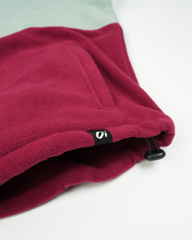 Blue Sage Band Fleece with panelled design, toggle fastening, and cosy pockets