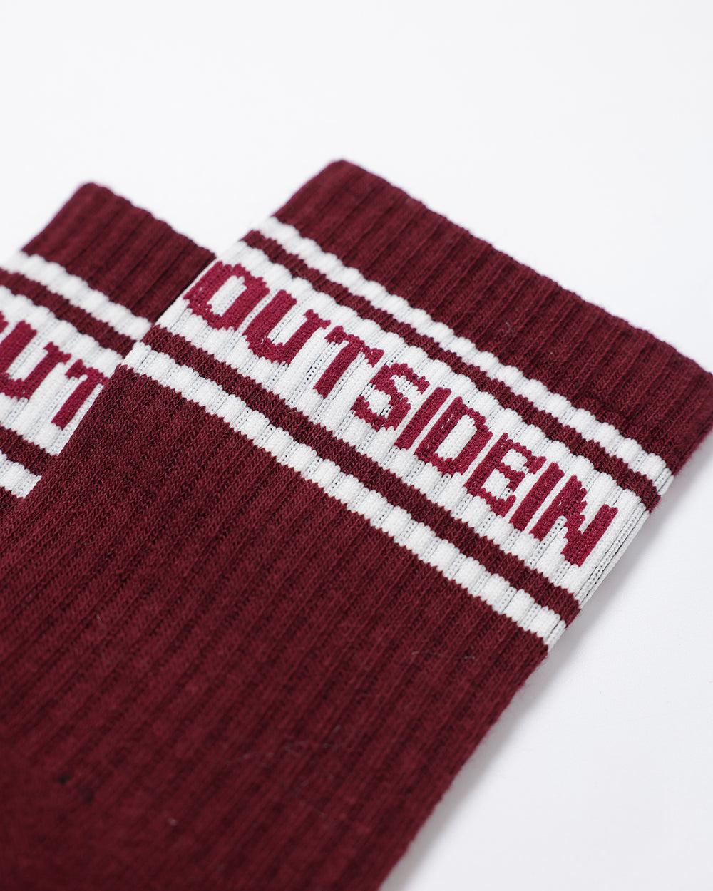OutsideIn Burgundy Vintage Socks, close up view