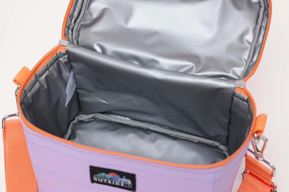 Interior of OutsideIn Burnt Orange Lavender Mist Lunch Bag