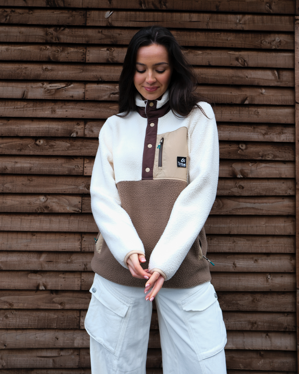 Chestnut Button Up Brown Borg Fleece Lifestyle photo