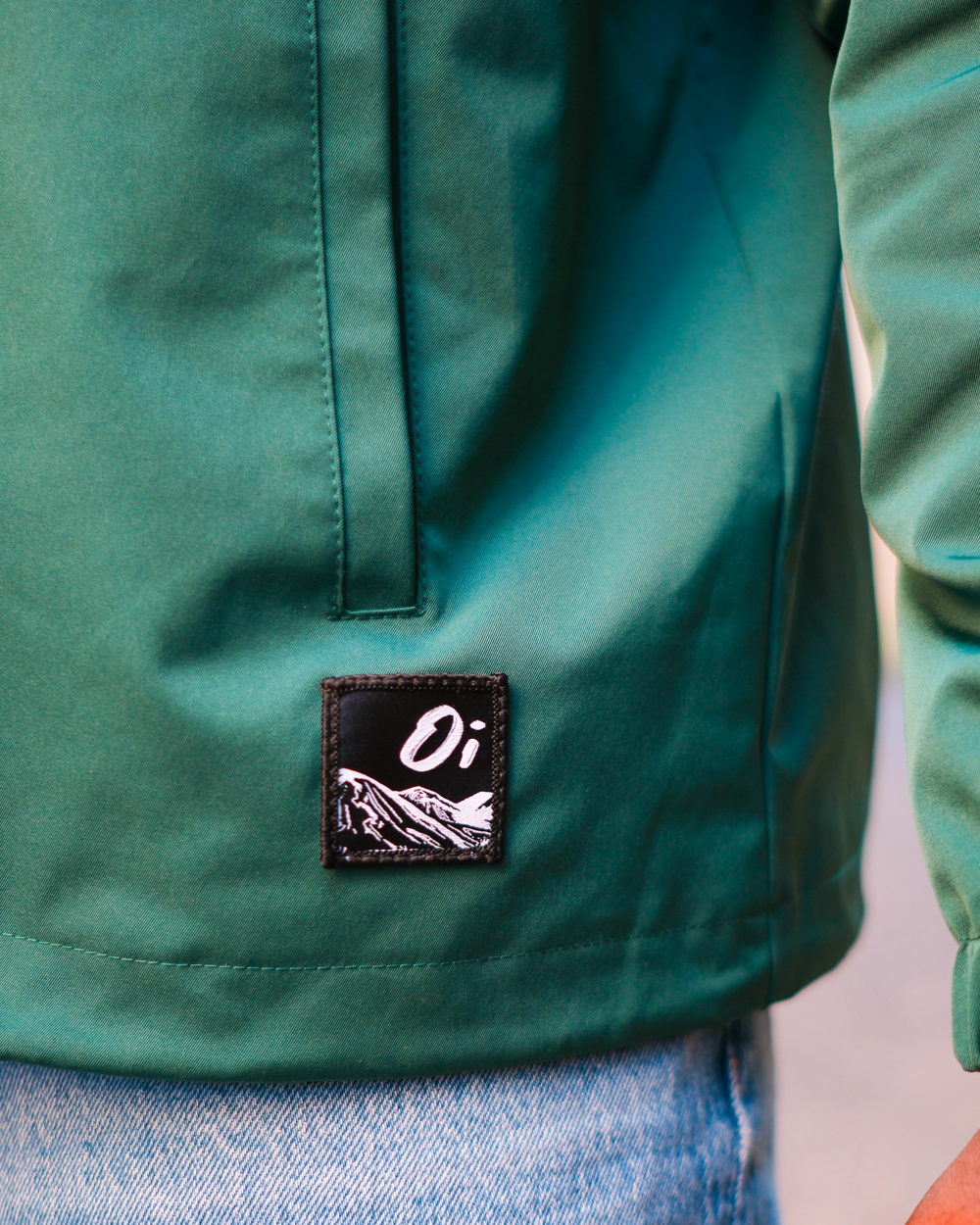 Close up of Outside In jacket tag 