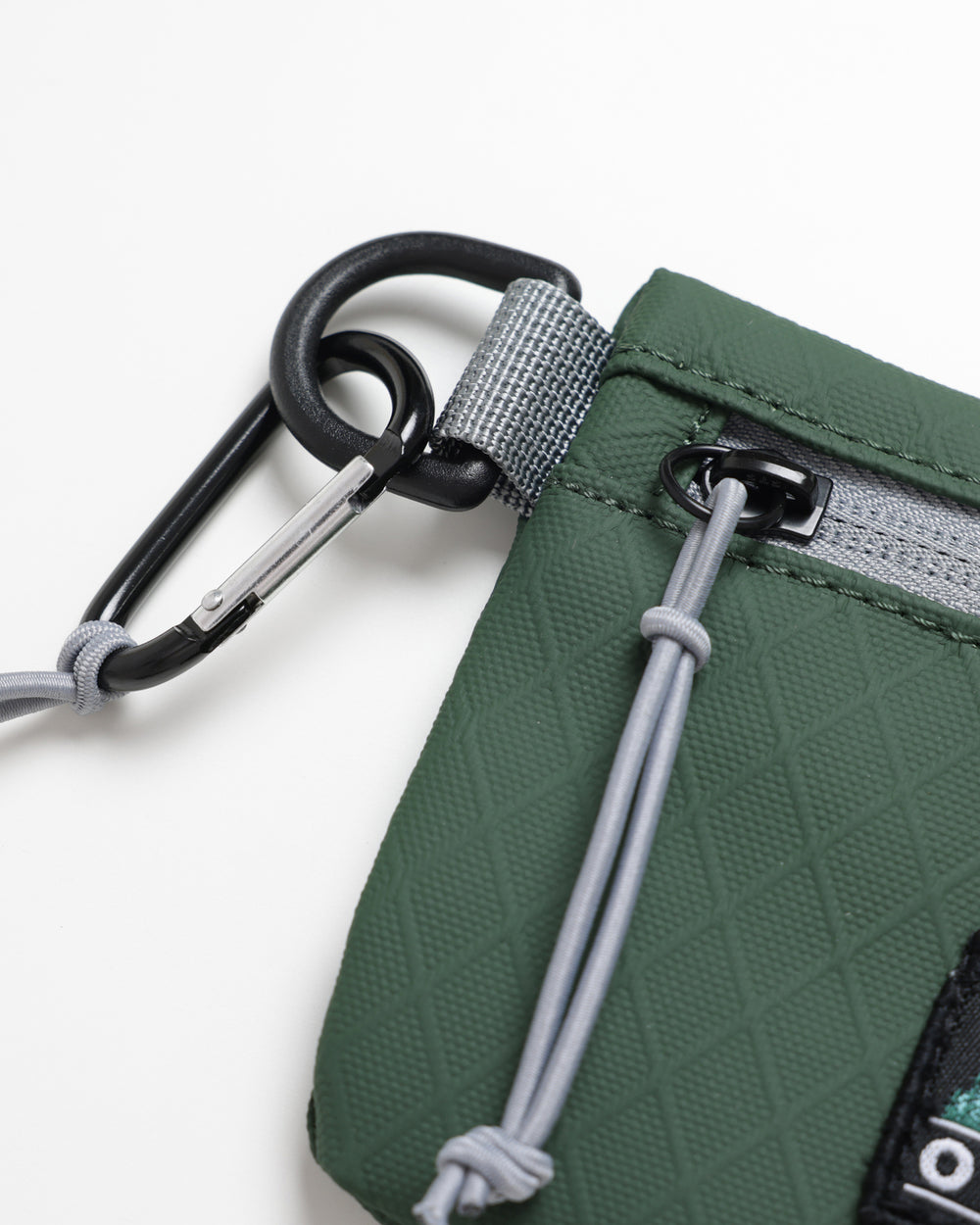 Close up of OutsideIn Forest Green Flat Pouch