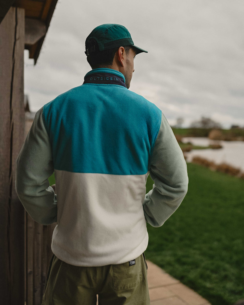 OutsideIn Sea Glass Signature Pocket Full Zip Fleece Back view