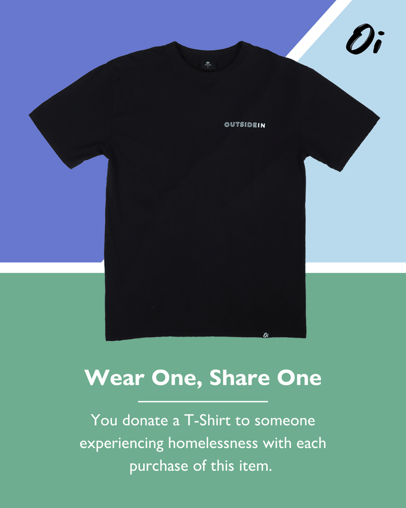 you donate a T-shirt to someone experiencing homelessness with each purchase of this item