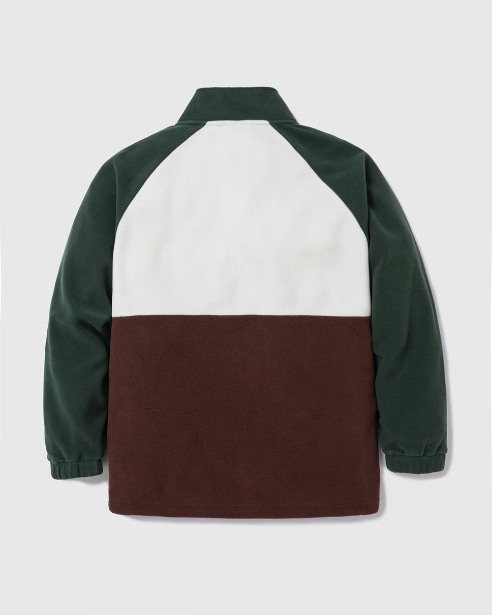 Back view of Green Brown Signature Pocket Fleece Flat lay