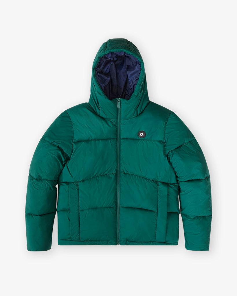 Green Panel Puffer Jacket
