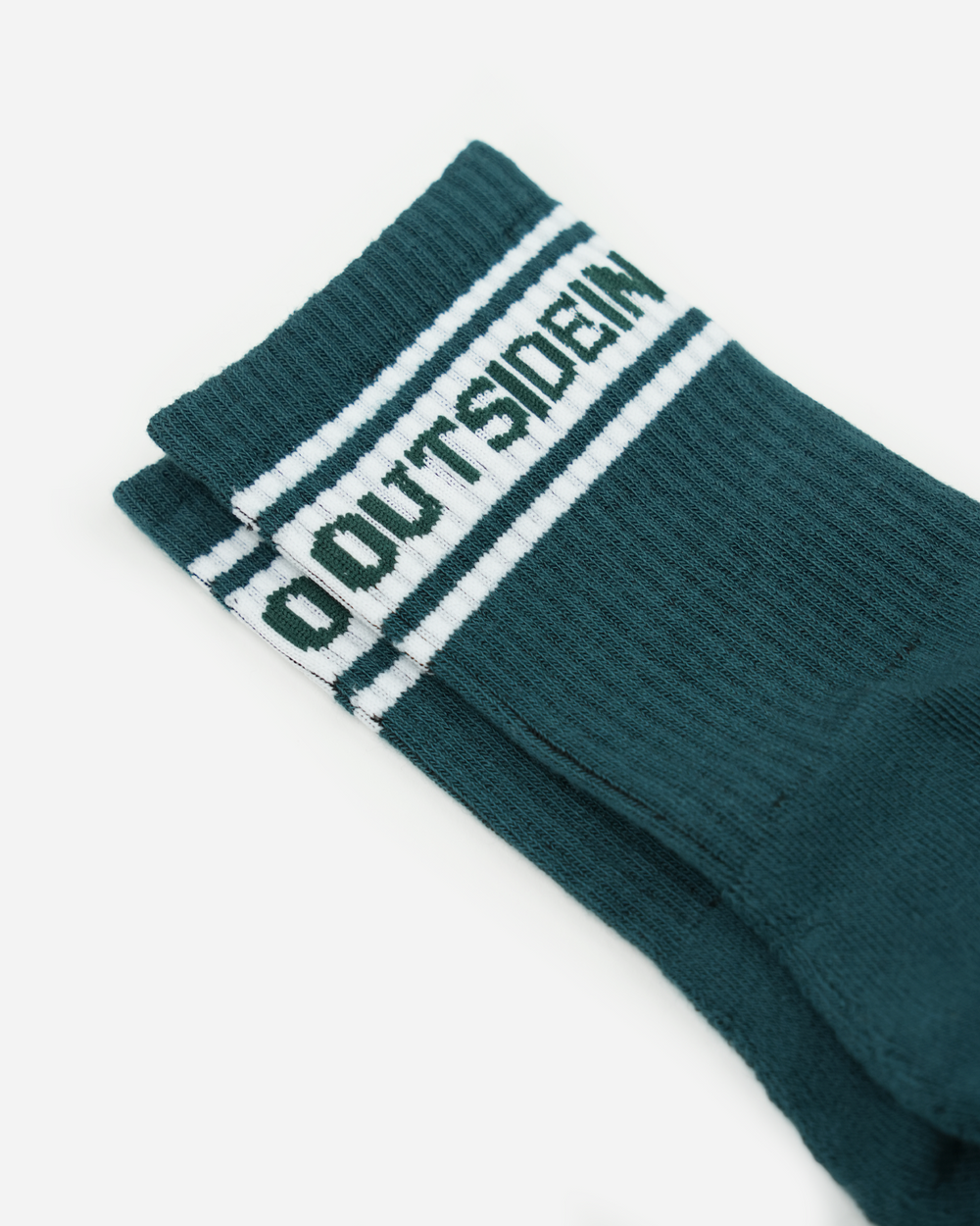 OutsideIn Green Vintage Socks, close up view