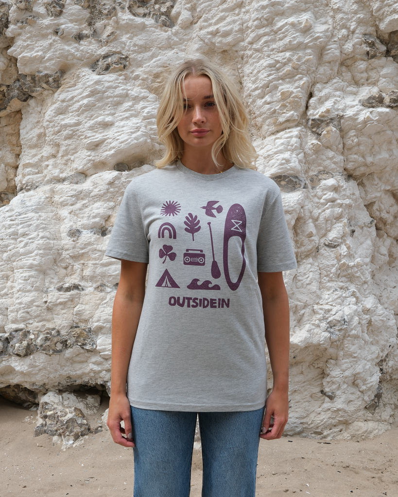 Light Grey T-shirt with graphic on chest