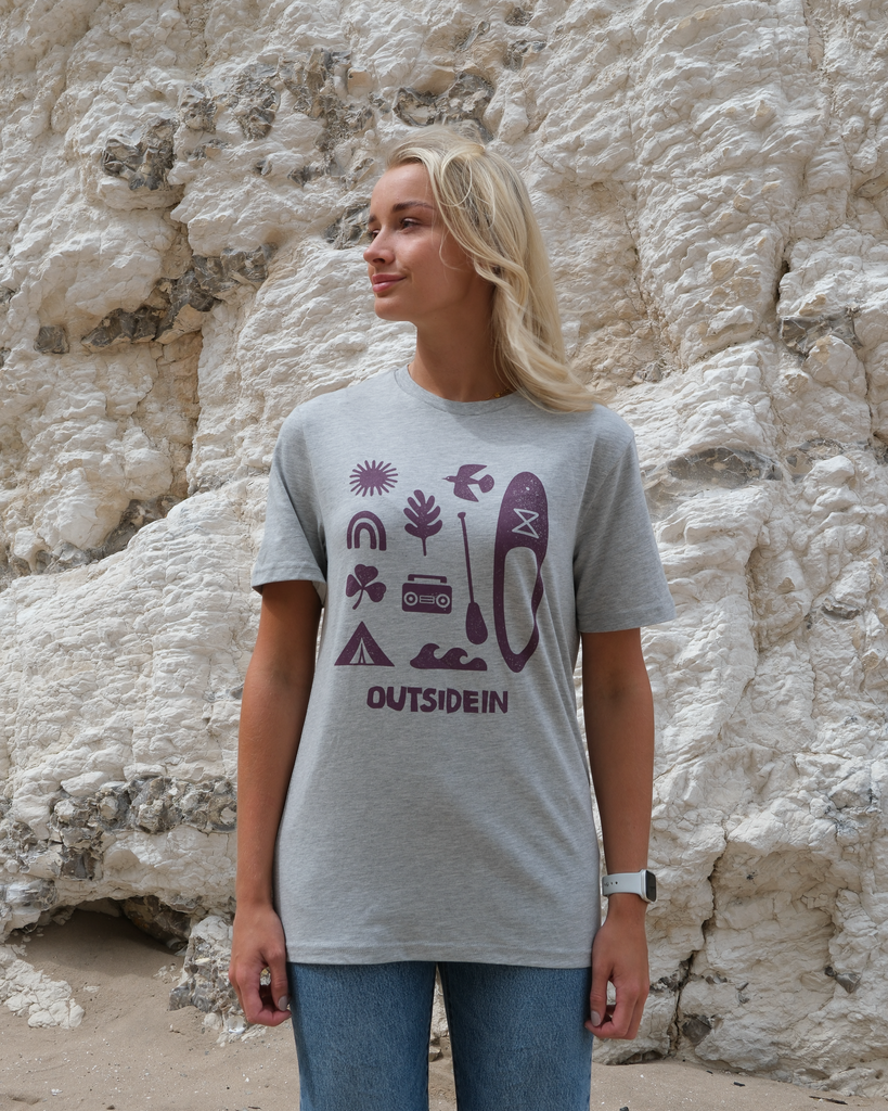 Light Grey T-shirt with graphic on chest