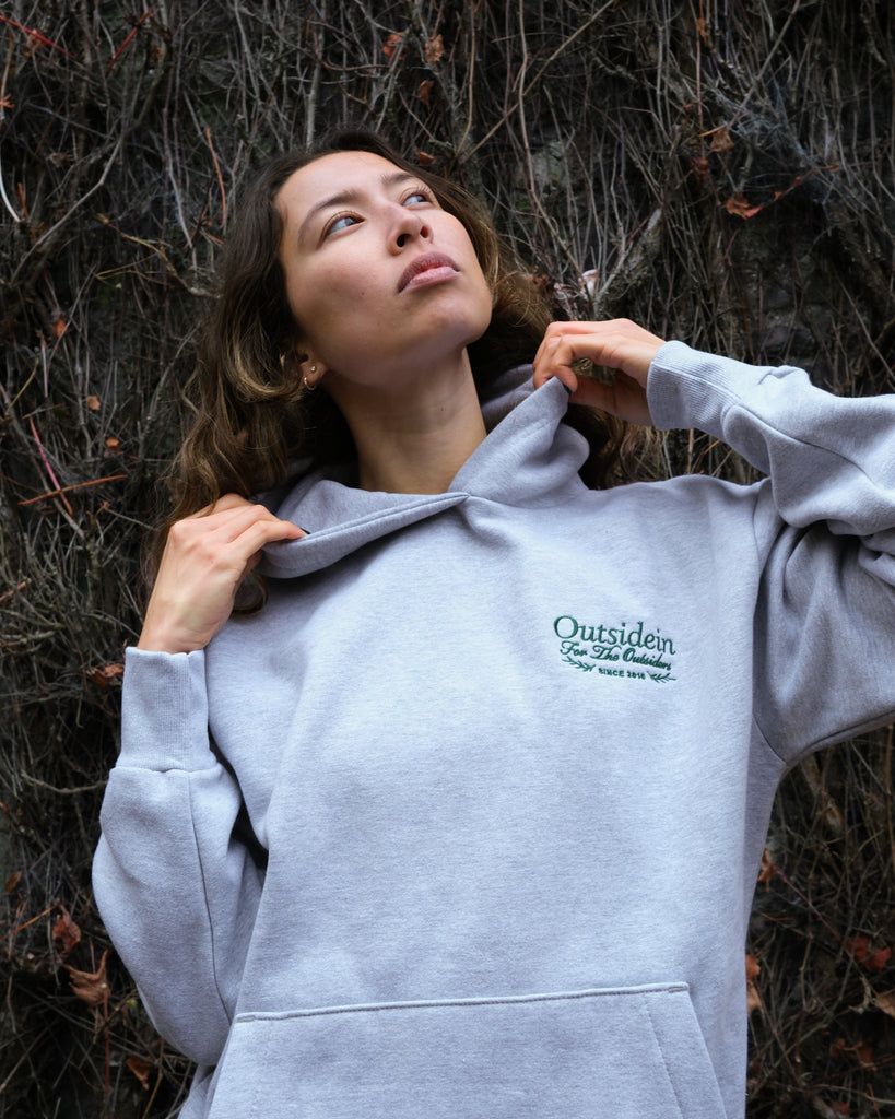 Grey hoodie with graphic