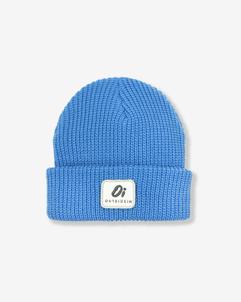 Blue kids beanie, warm winter hat for children, cosy and comfortable.
