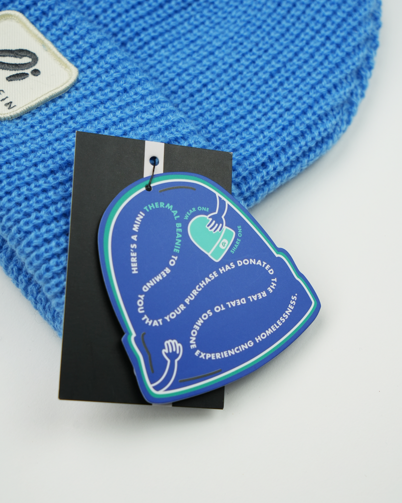 Blue kids beanie, warm winter hat for children, cosy and comfortable.