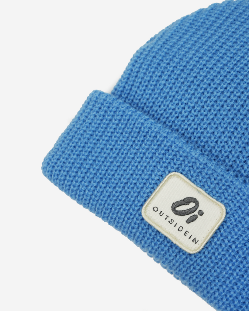 Blue kids beanie, warm winter hat for children, cosy and comfortable.