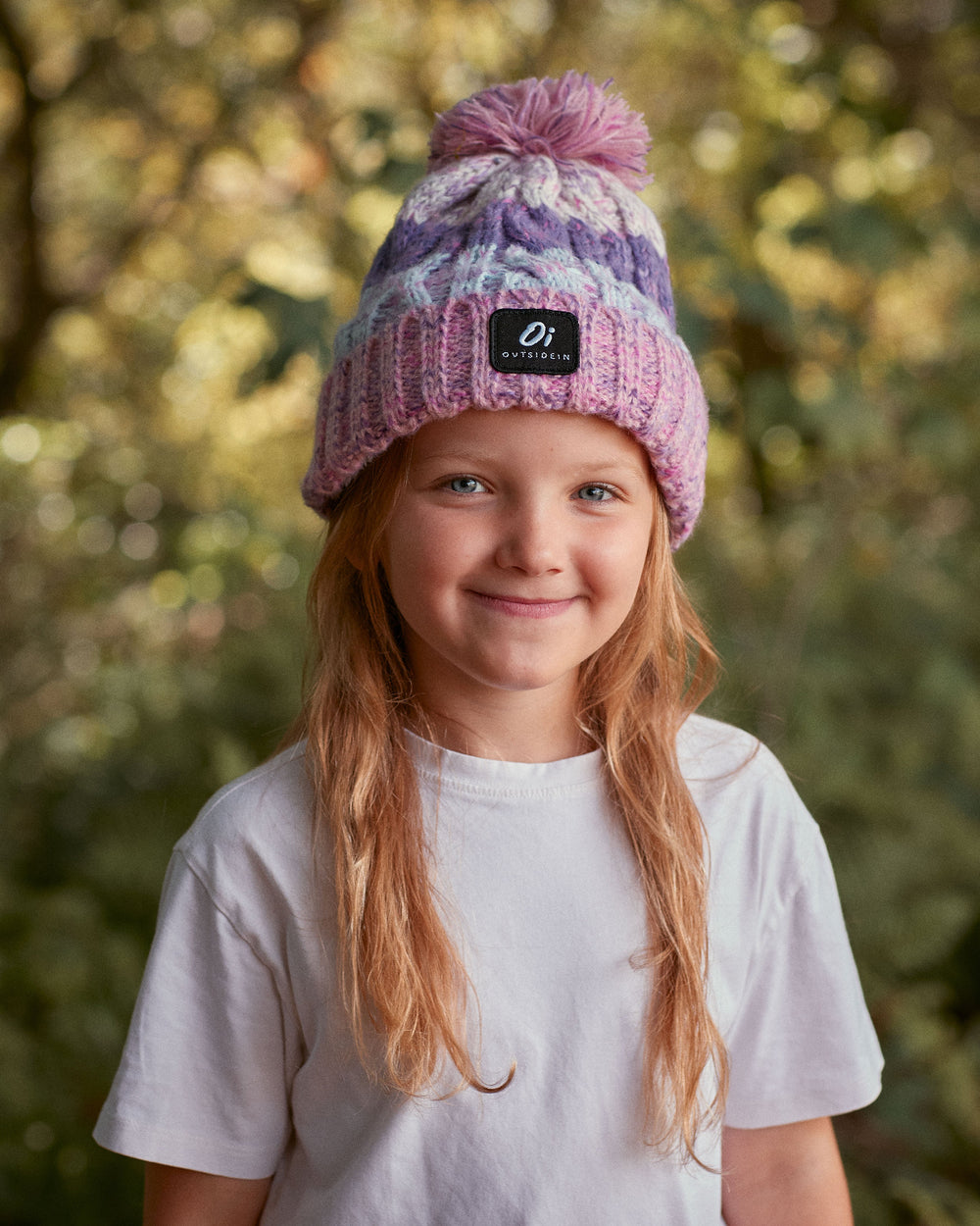 OutsideIn Kids Candy Cloud Pom, lifestyle photo, front view

