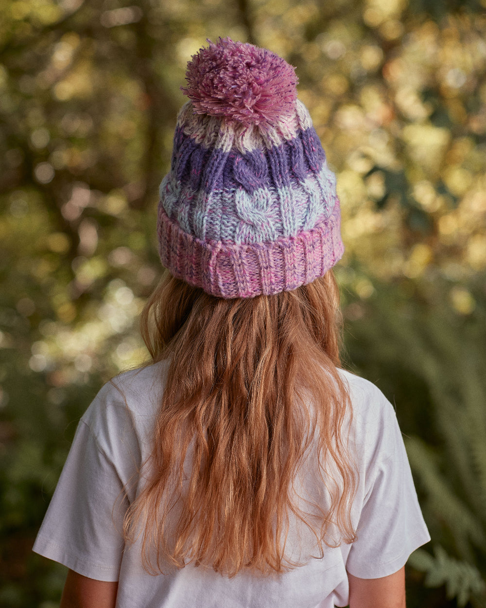 OutsideIn Kids Candy Cloud Pom, lifestyle photo, back view

