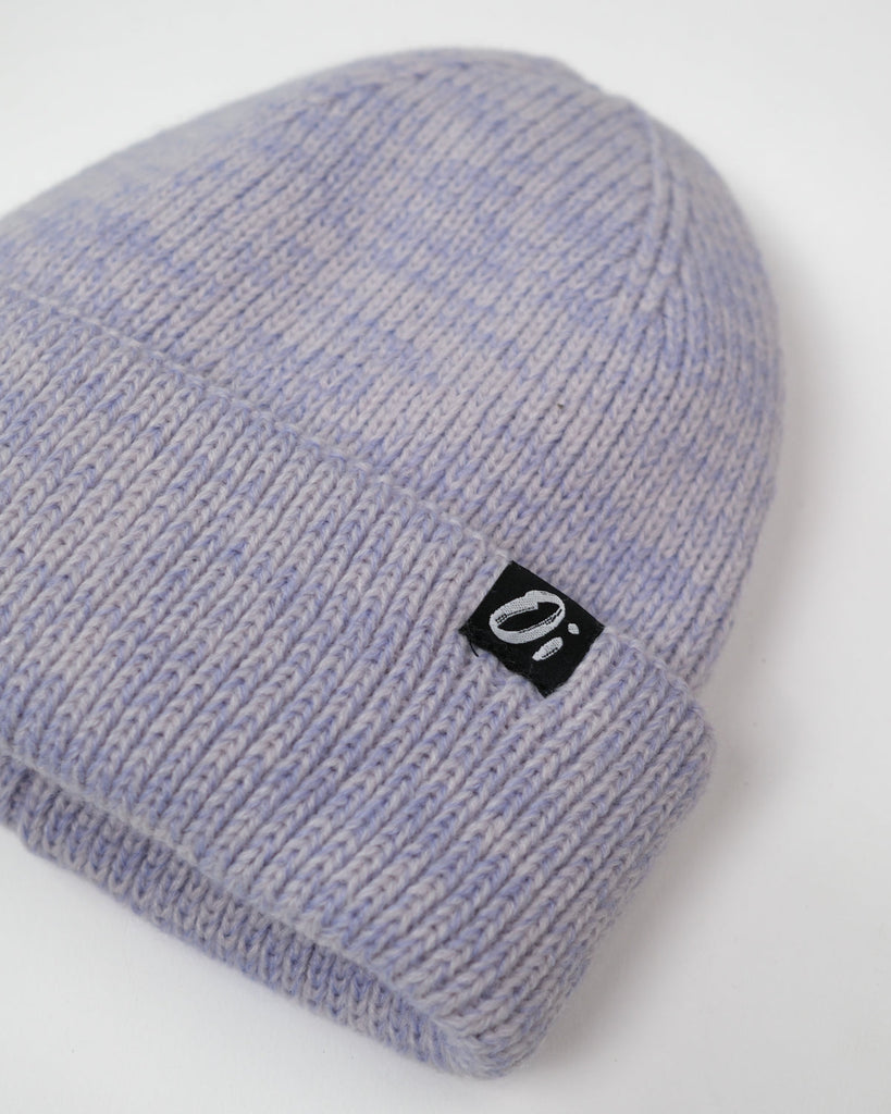 Lavender beanie hat, thick knit winter hat, cosy unisex knitted accessory.