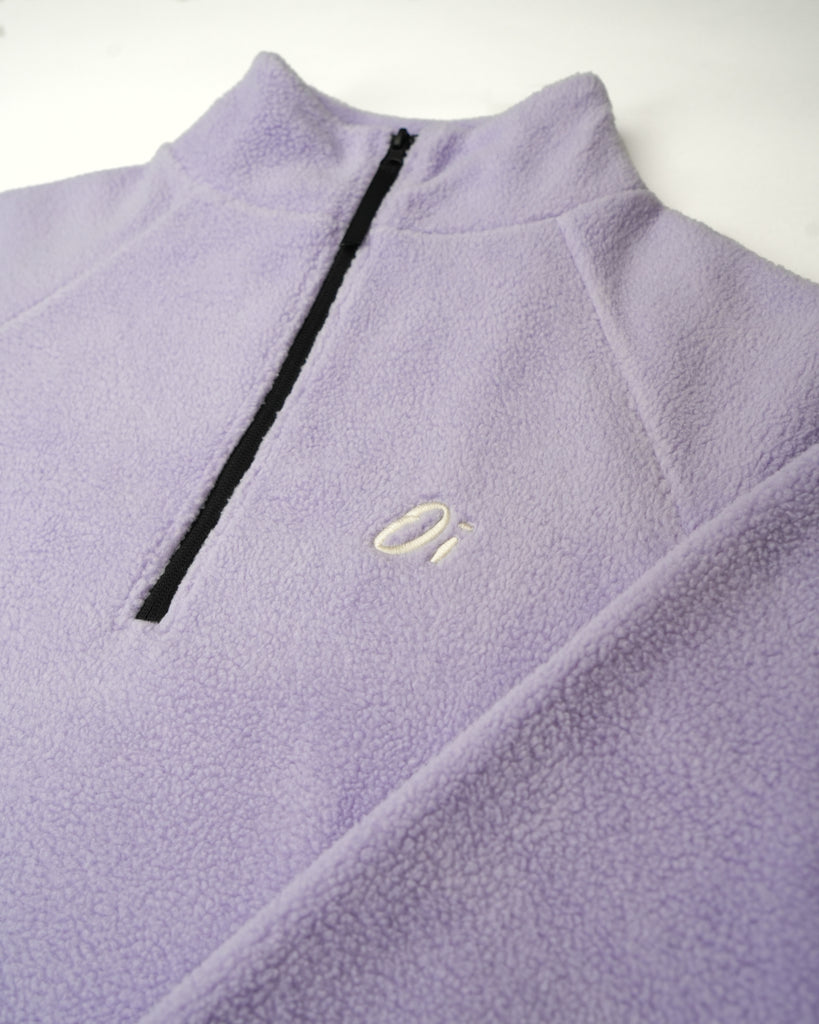 Unisex lavender fleece with quarter zip 