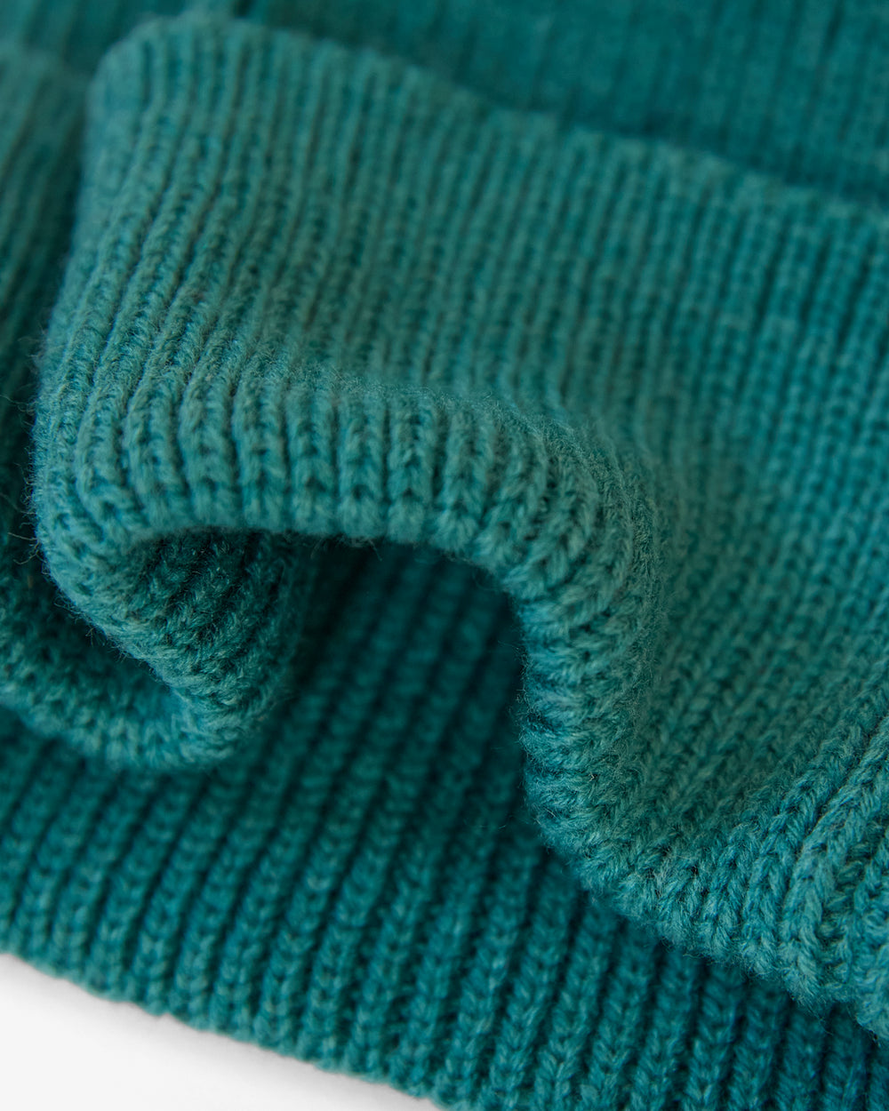 OutsideIn Marine Ribbed Beanie, close view
