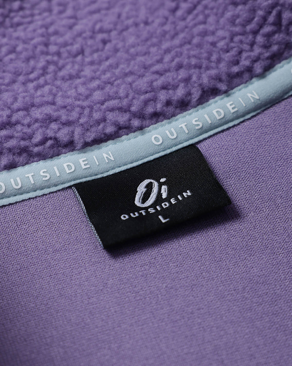 Meadow Button Up Borg Fleece Neck Label