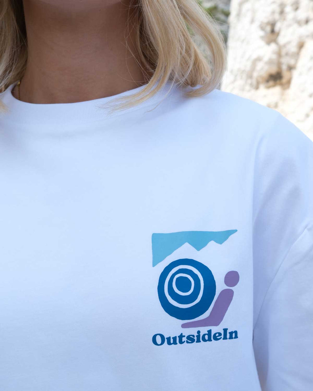 Close up of The Mission White T-shirt