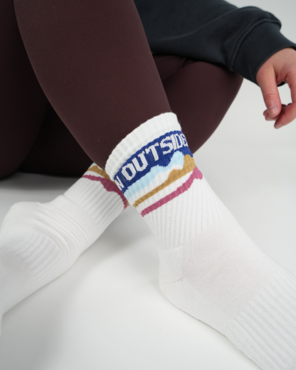 OutsideIn Mountain Vintage Socks-model shot