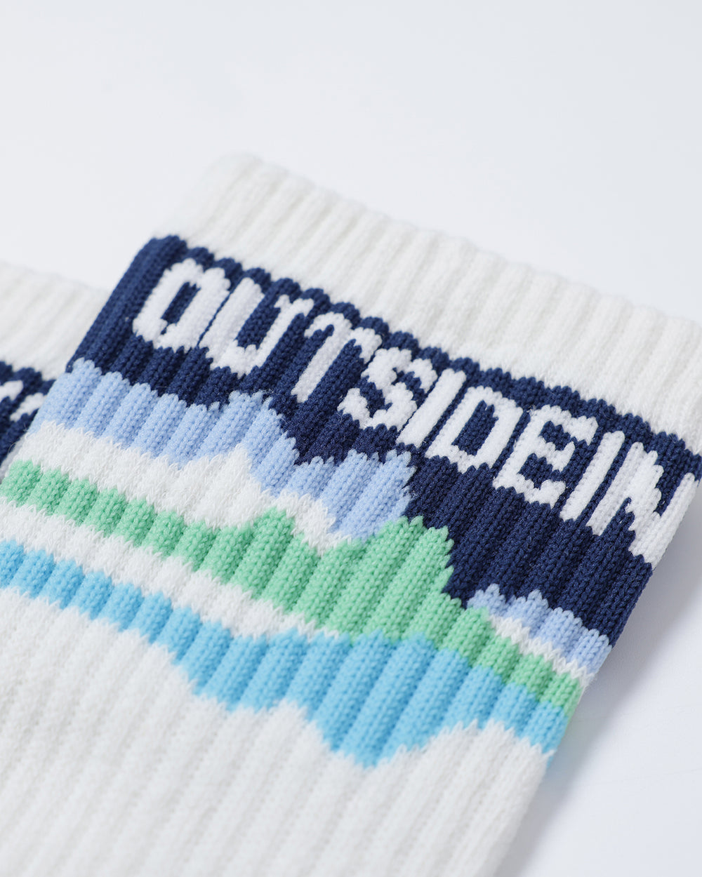OutsideIn Multi Blue Cloud Dancer Socks, close view
