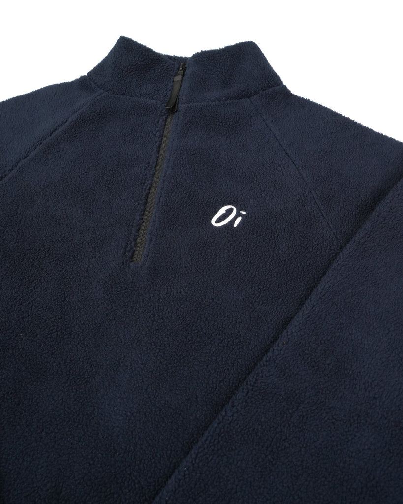 Unisex Navy fleece with quarter zip 