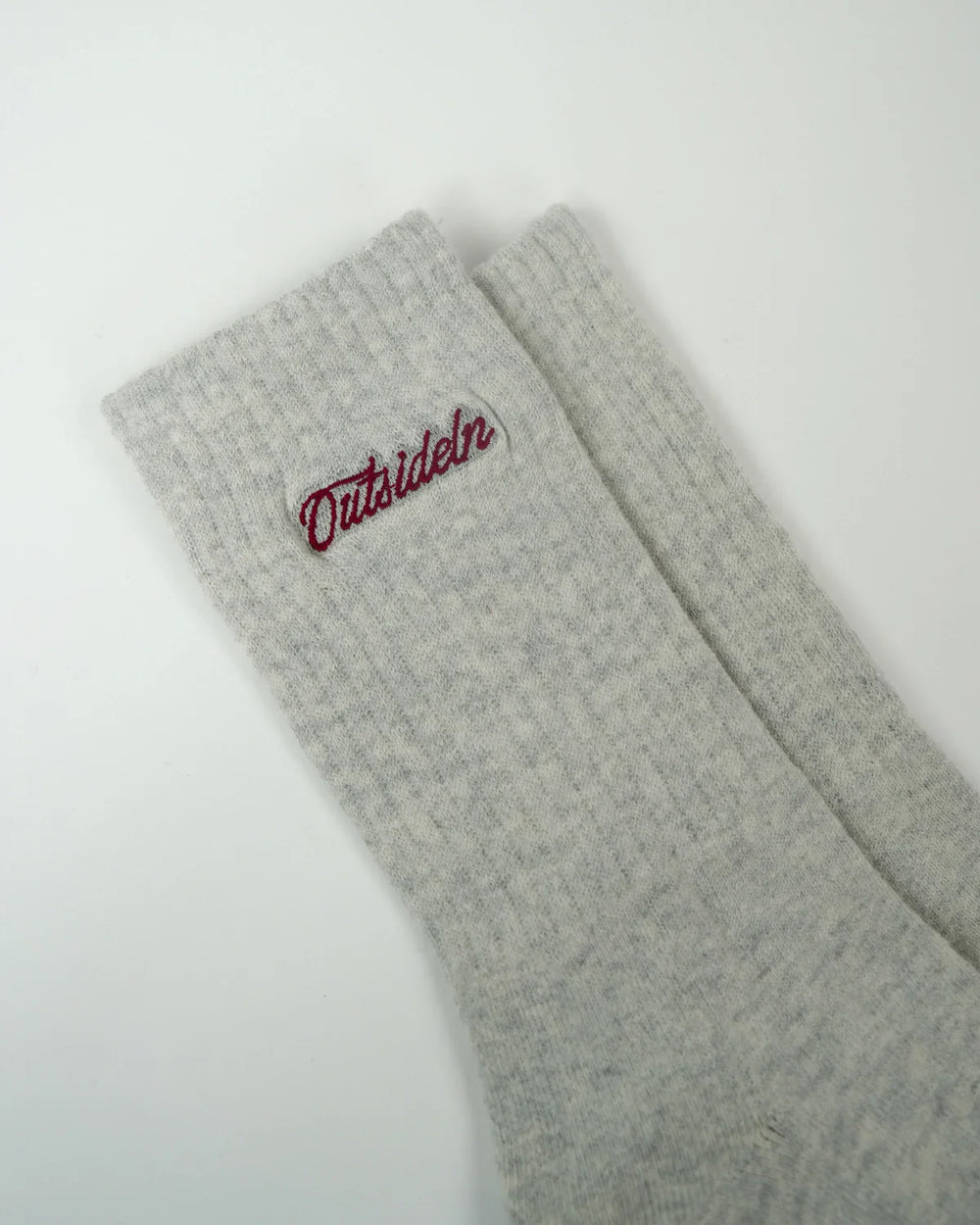 OutsideIn Neutral Marl Embroidered Socks