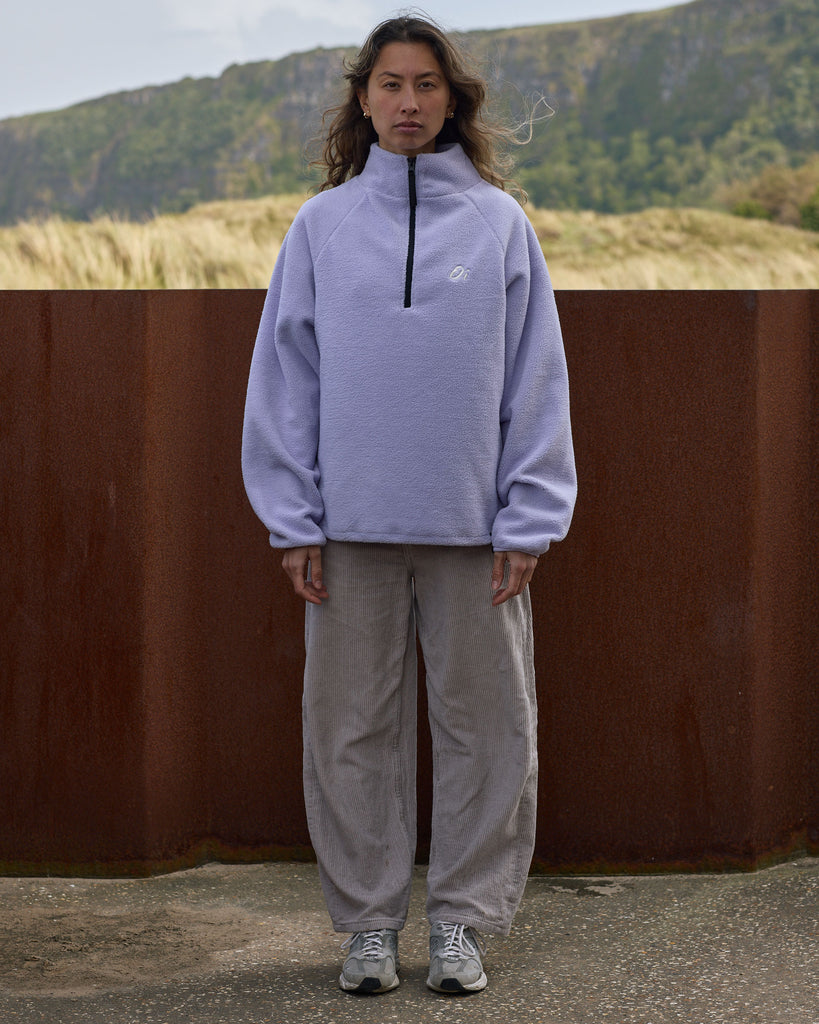 Unisex lavender fleece with quarter zip 