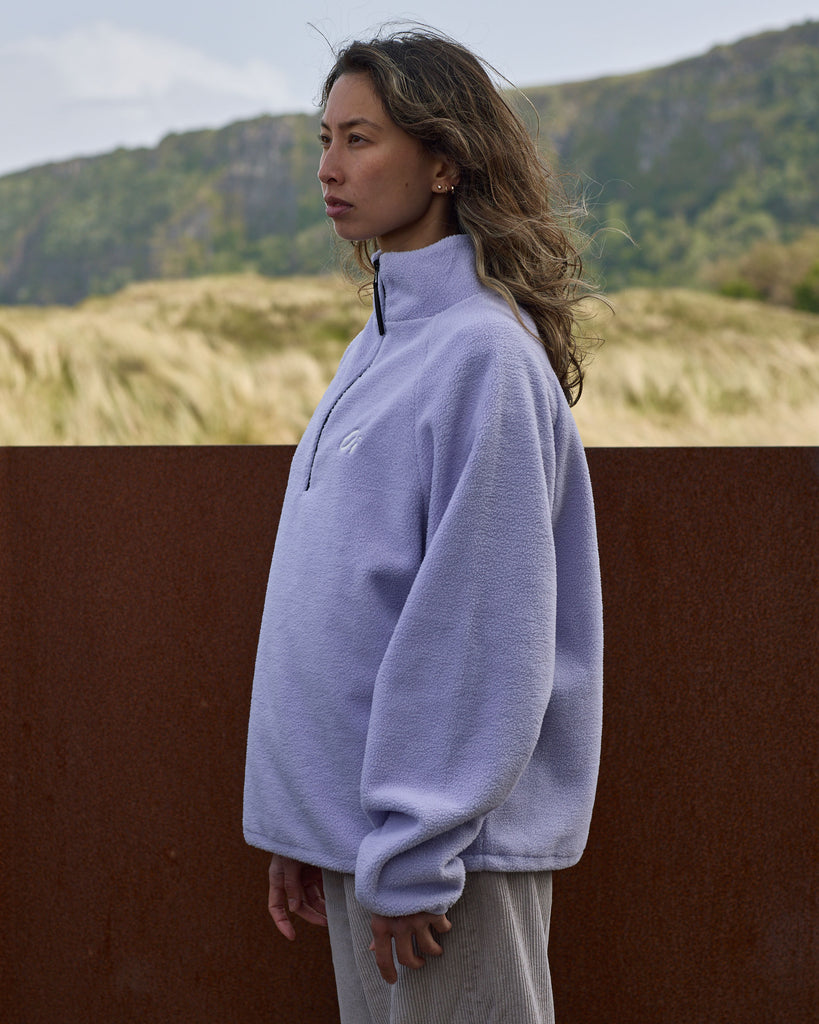 Unisex lavender fleece with quarter zip 