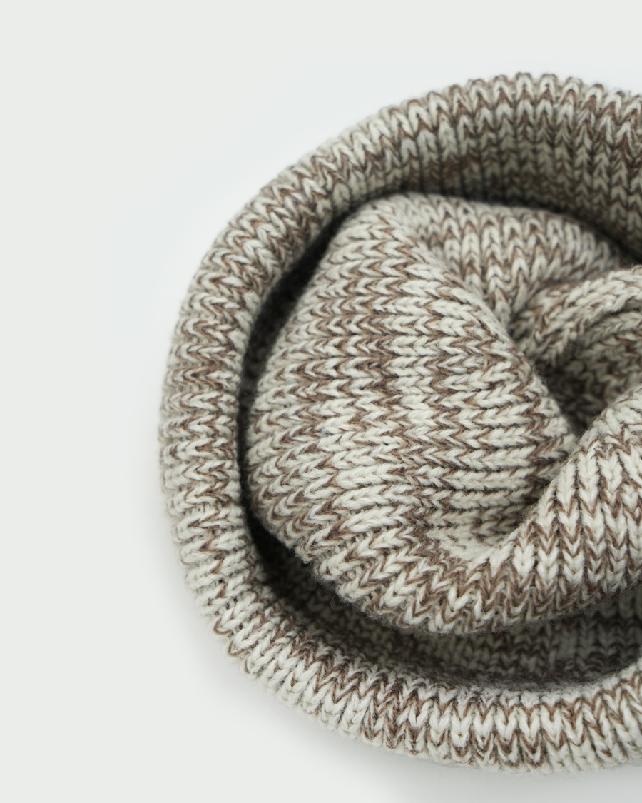 OutsideIn Oatmeal thermal beanie hat, knitted winter cap, cosy unisex warm accessory.