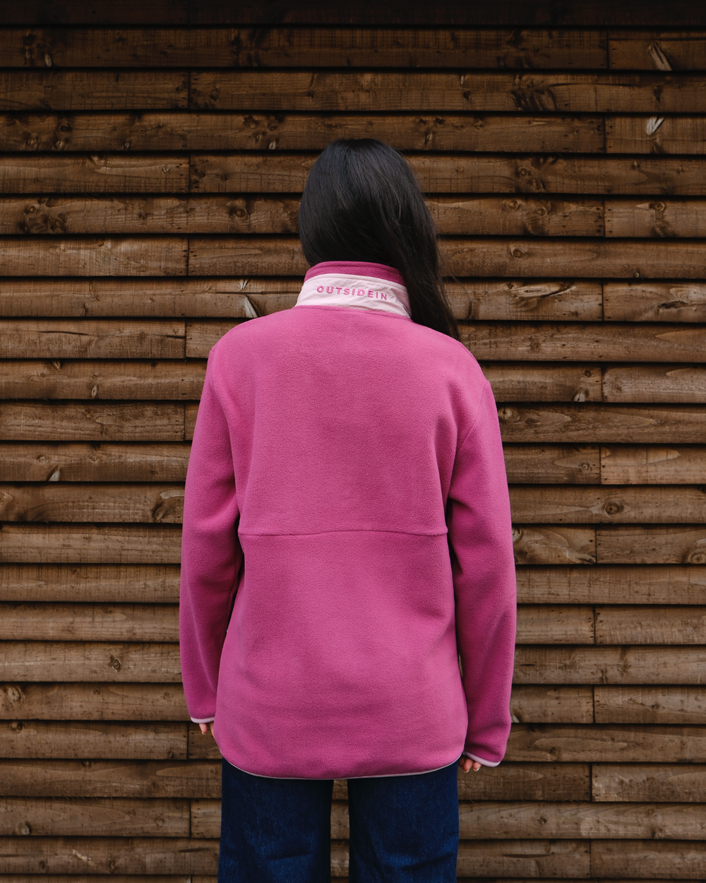 OutsideIn Berry & Rose Signature Pocket Fleece back view
