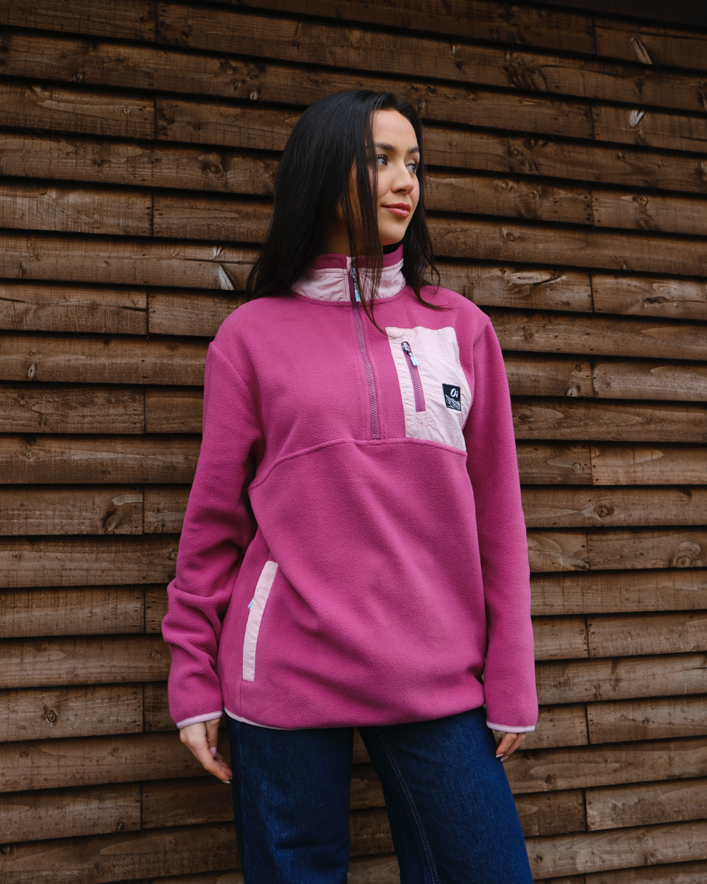 OutsideIn Berry & Rose Signature Pocket Fleece, sideview
