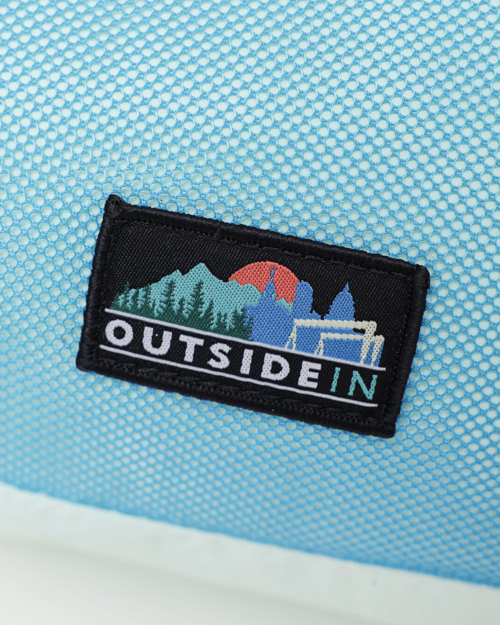 Close up of OutsideIn Blue Convertible Tote Bag