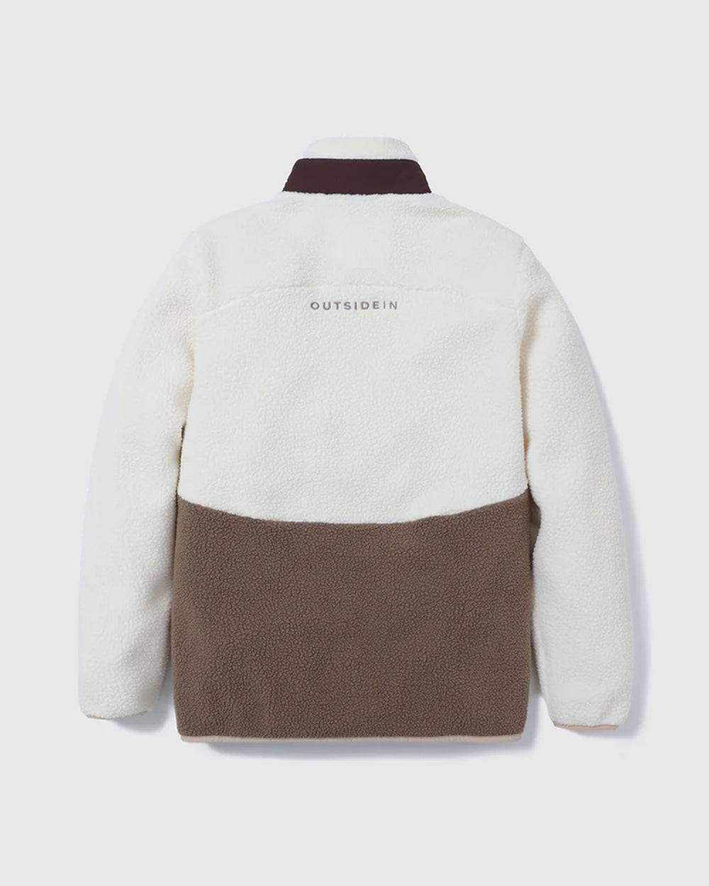OutsideIn Chestnut Button Up Borg Fleece back