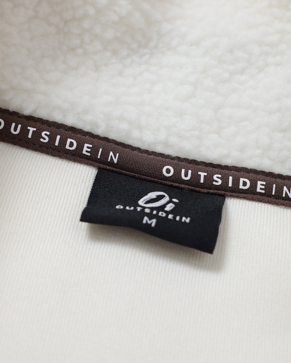 OutsideIn Chestnut Button Up Brown Borg Fleece Label