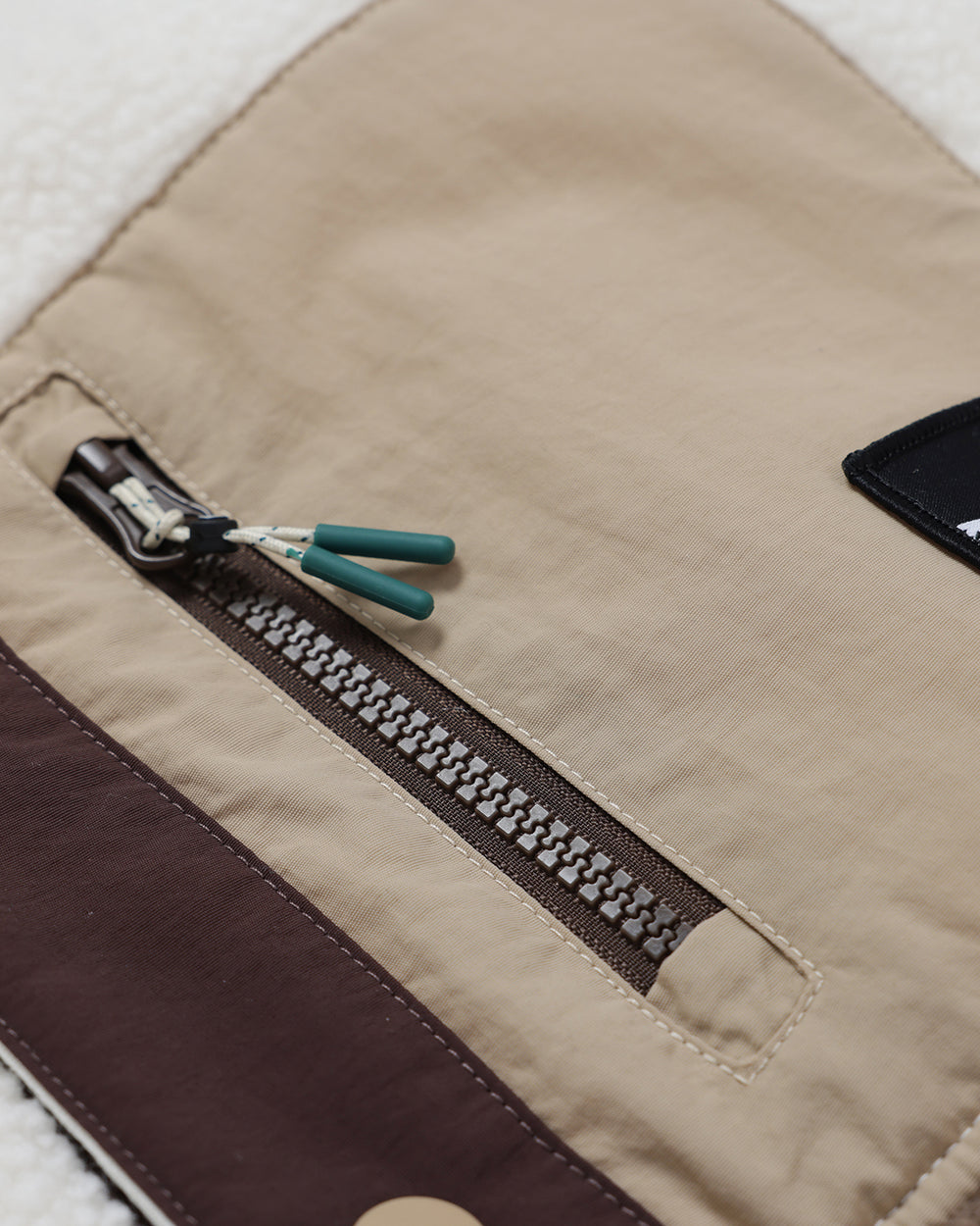 OutsideIn Chestnut Button Up Brown Borg Fleece Zip