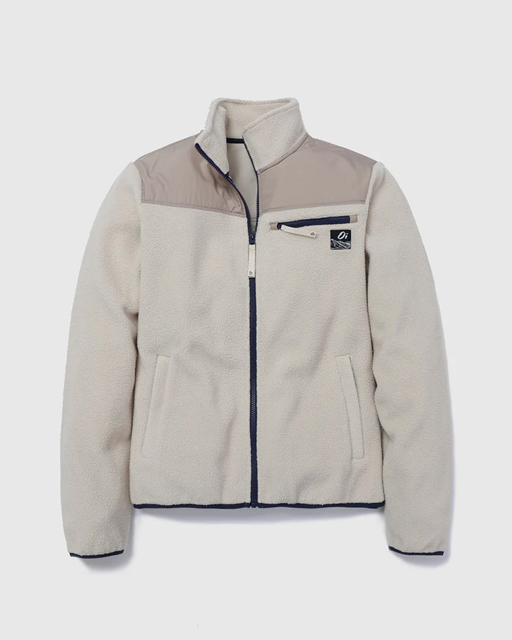 OutsideIn Oatmilk Porticio Full Zip Borg Fleece.