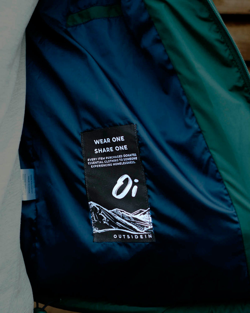 OutsideIn Pine Panel Puffer Jacket tag