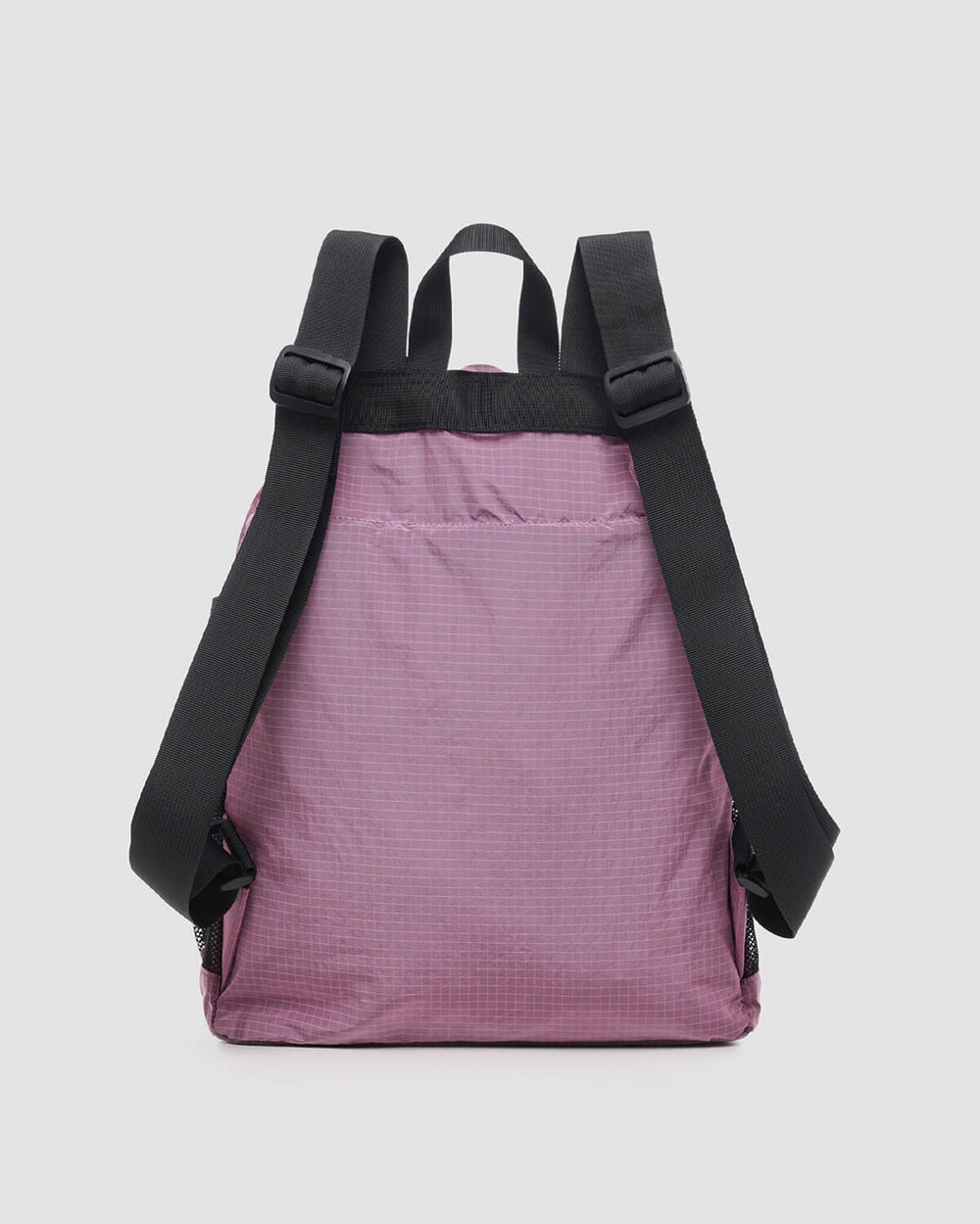 Back view of OutsideIn Pink Black Drawstring Daypack