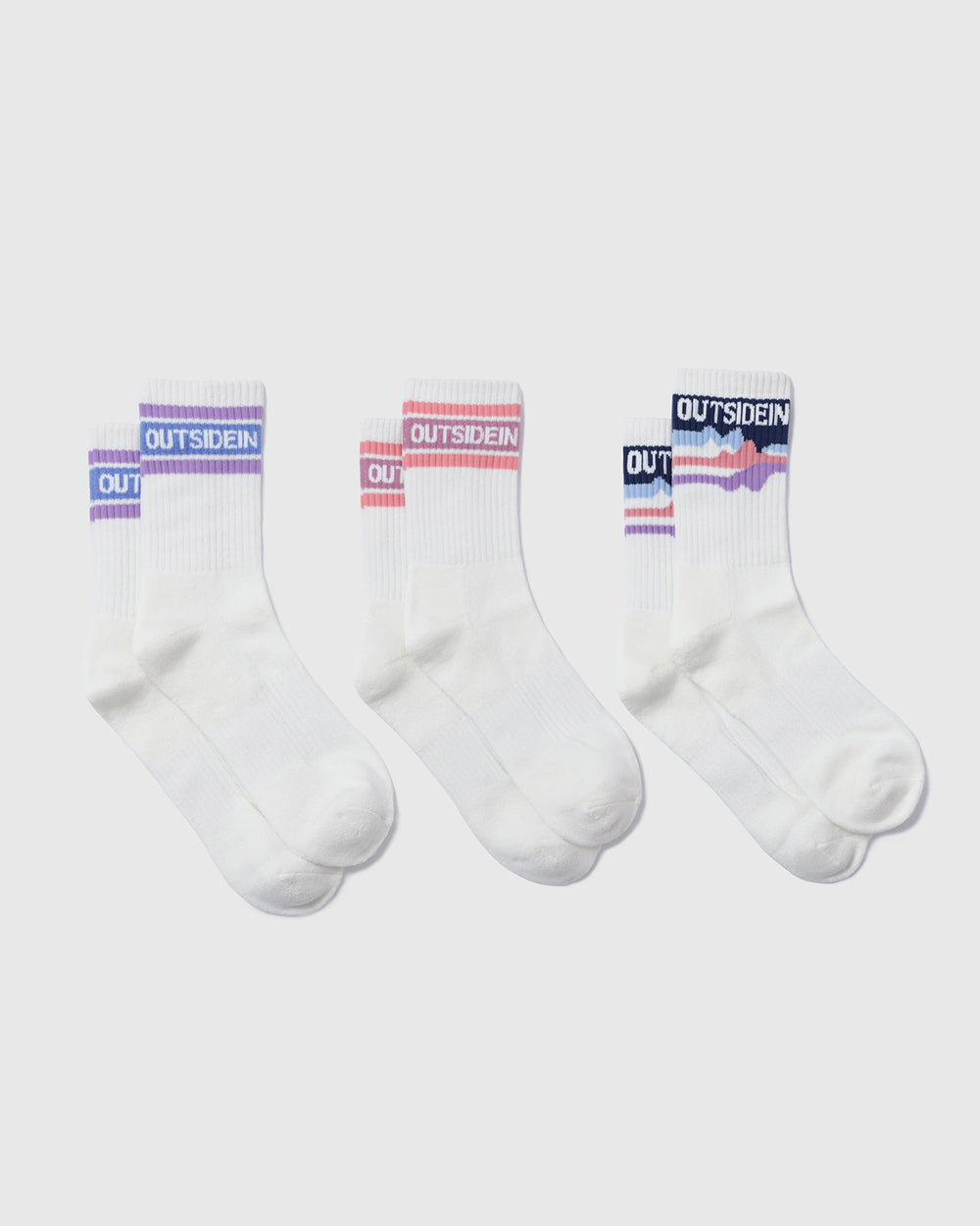 OutsideIn Purple, Pink & Multi Pink Cloud Dancer Socks - 3 Pack