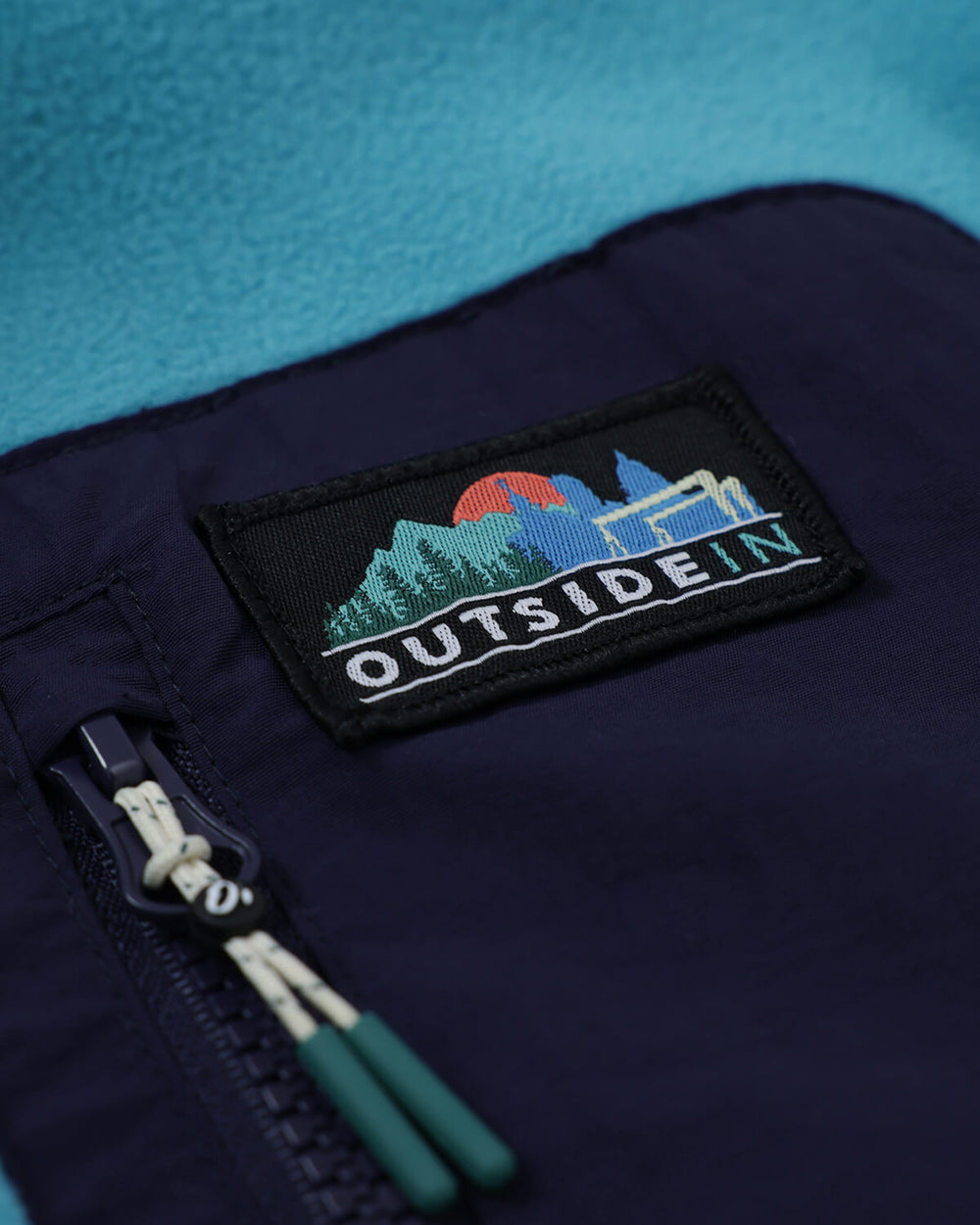 OutsideIn Sea Glass Signature Pocket Full Zip Fleece Close-up Label